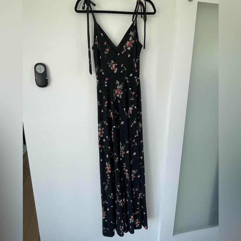 Black floral maxi dress